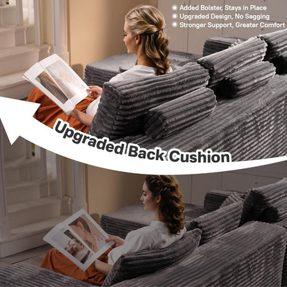 104" Cloudy Sectional L Shaped Couch for Living Room, No Assembly Required, Modular Comfy Sofa with