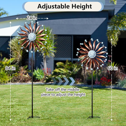 Wind Spinners Outdoor Metal Large with Stake- 84'' Wind Spinners for Yard and Garden - Windmill for