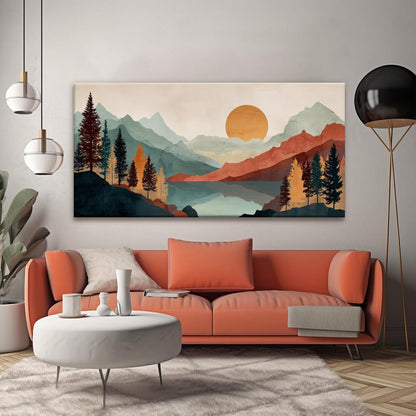 Tsomzxng Mountain Abstract Boho Wall Art For Living Room Modern Canvas Art Wall Decor Colorful Wall