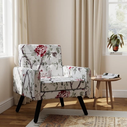 Kromax Mid-Century Modern Accent Chair for Living Room, 496 Lb. Weight Capacity, Dual Armrests