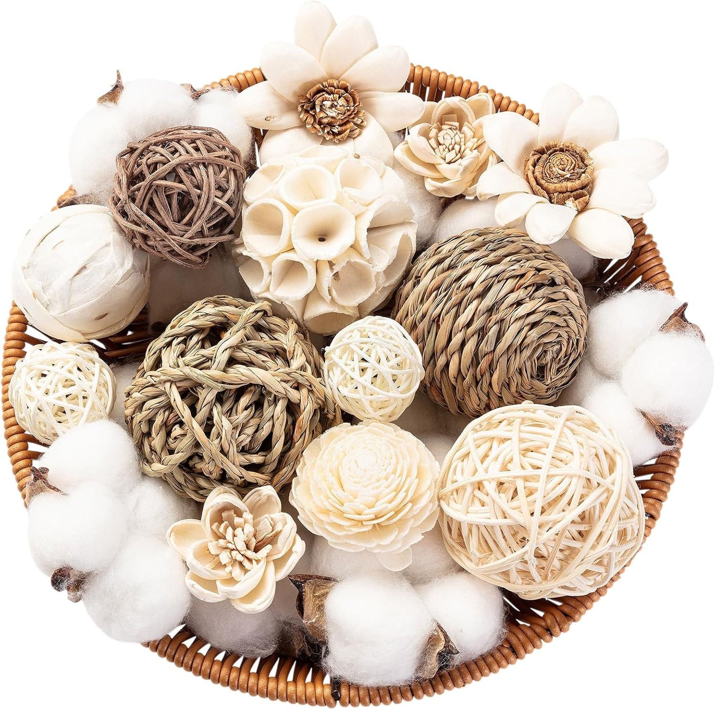 23Pcs Decorative Balls for Potpourri Bowl Filler, Bowl Filler for Table Centerpiece Home Decor