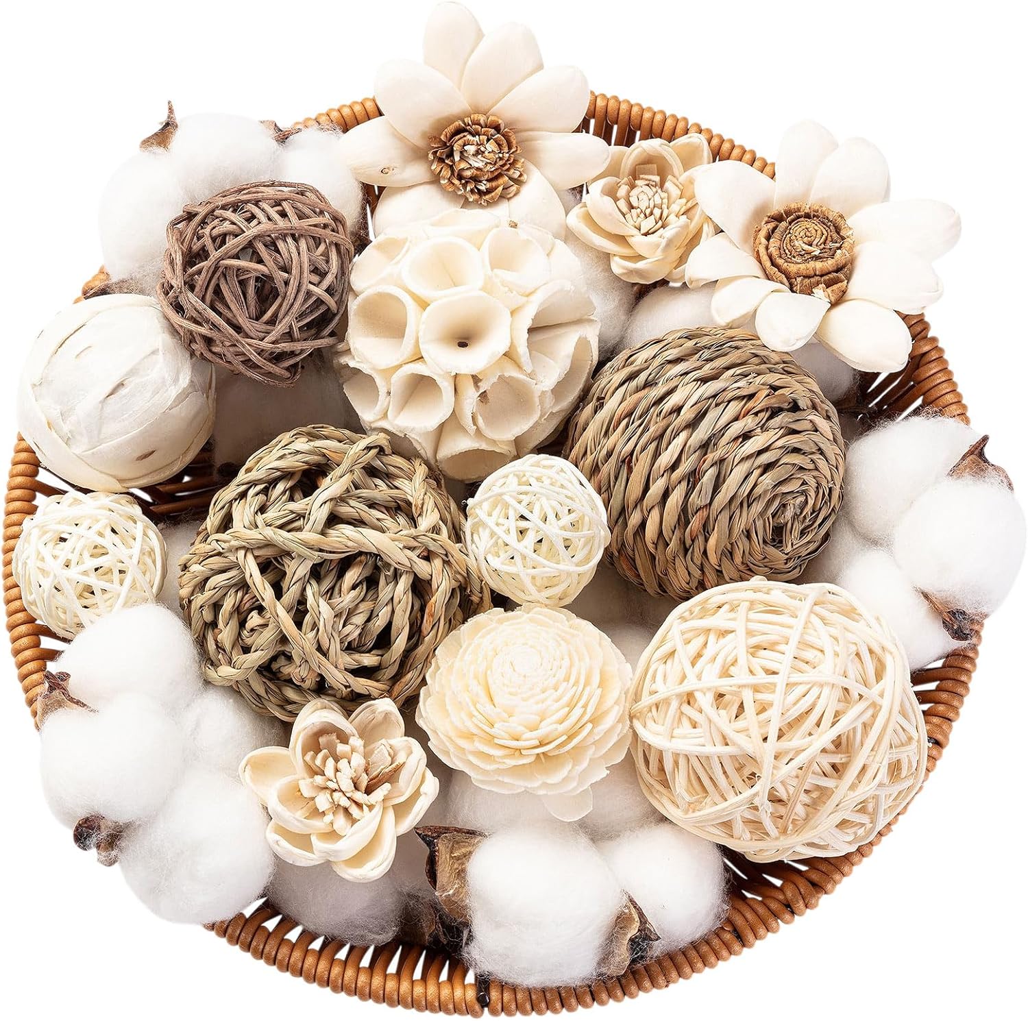 23Pcs Decorative Balls for Potpourri Bowl Filler, Bowl Filler for Table Centerpiece Home Decor