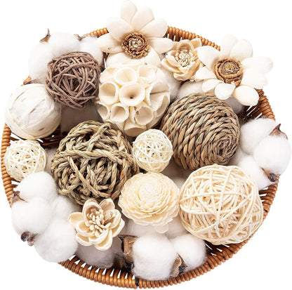 23Pcs Decorative Balls for Potpourri Bowl Filler, Bowl Filler for Table Centerpiece Home Decor