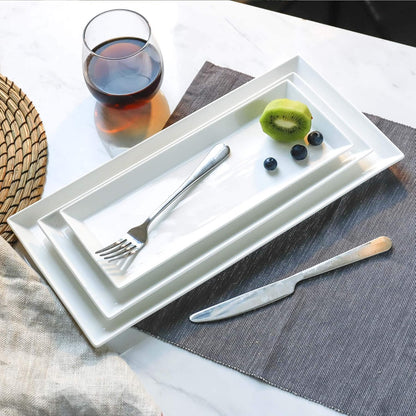Sweese 2-Pack Porcelain Oval Serving Platters, White High-Grade Durable Professional, White nan 3.0