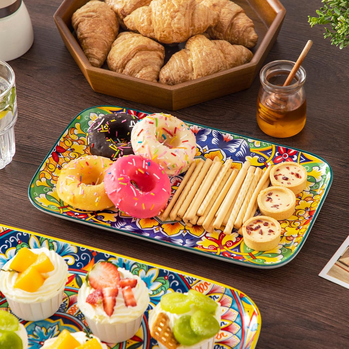 vancasso Serving Platters Set of 3, 16"/14"/12" Inch Rectangular Trays - Serving Platter Extra