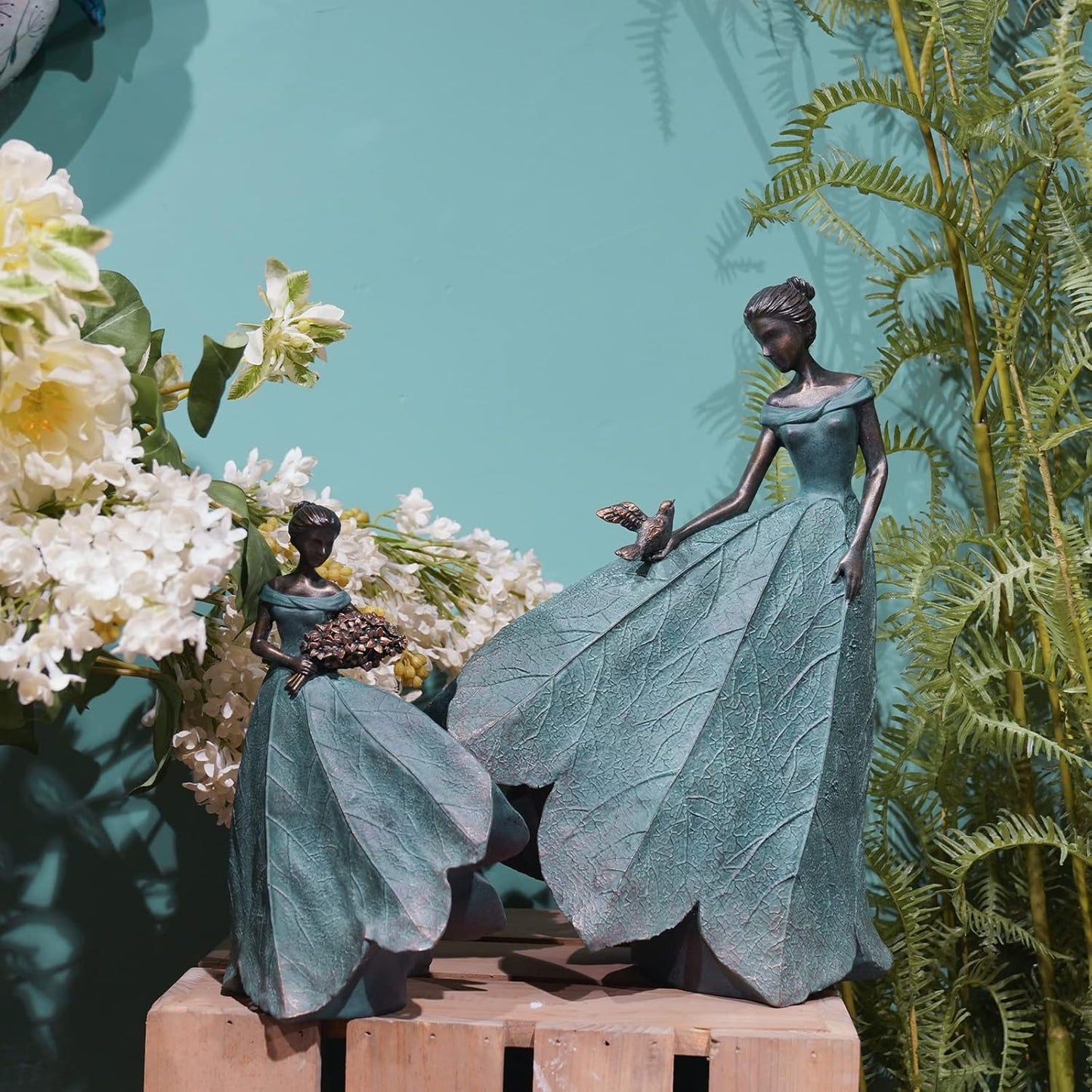 Guichifun Fairy Statue Collection Home Decoration - Leaf Angel Girls Resin Home Garden Decor for