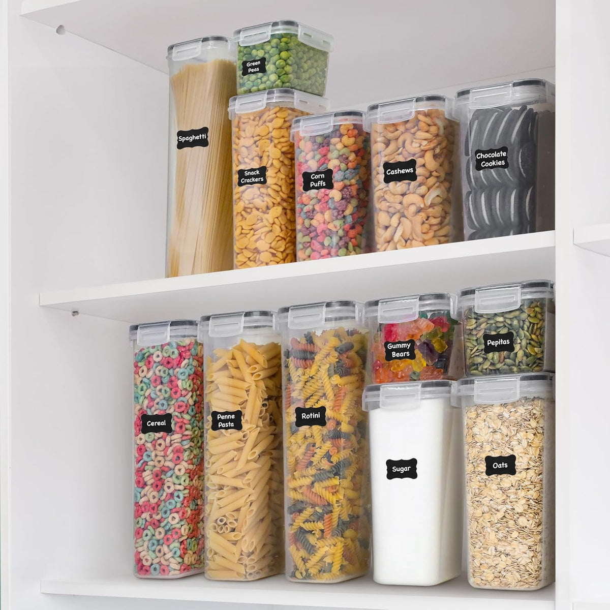 Freshware Kitchen Storage Containers with Lids, 48 PCS Airtight Food Storage Containers, Plastic