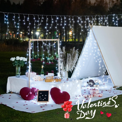 JMEXSUSS 400 LED White Icicle Lights for Outside, 38.8ft Connectable Icicle Christmas Lights