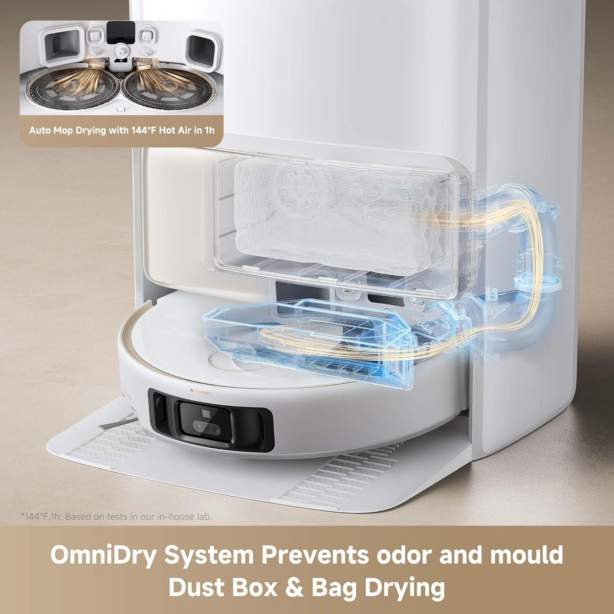 Mova V50 Ultra Complete Robot Vacuum and Mop Self-Cleaning, 24,000 Pa Suction, Liftable Navigation