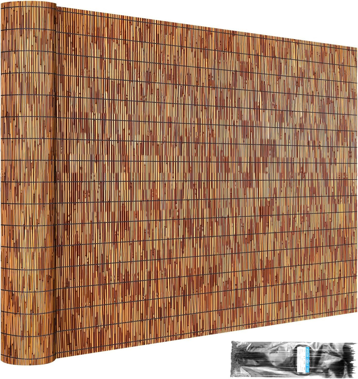 ZNCMRR Natural Reed Fencing Rolls,4FT X 16.4FT Reed Screen Curtain Balcony Reed Fence for Outdoor