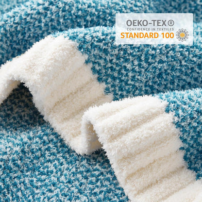 Snuggle Sac Teal Blue Oversized Throw Blankets,Super Soft Warm Cozy Throw Blankets for Couch, Knit