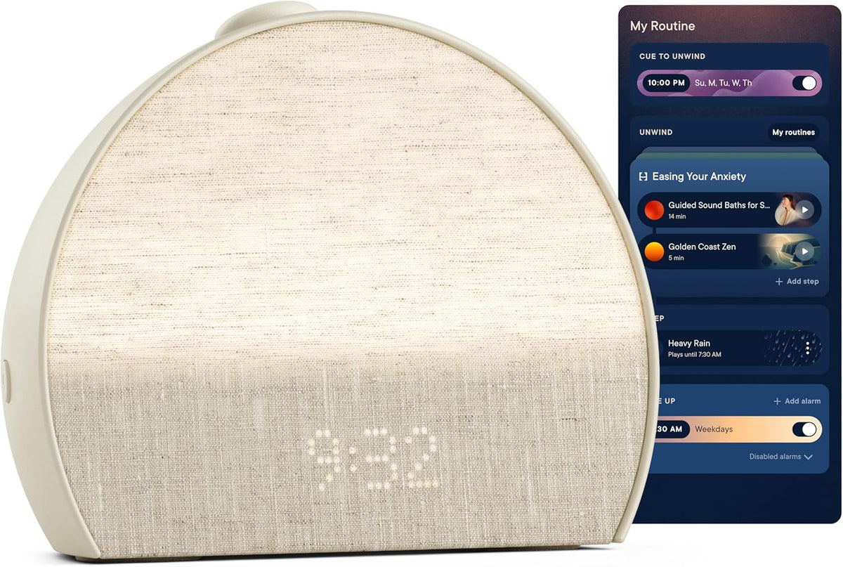 Hatch Restore 3 Sunrise Alarm Clock, Sound Machine, Smart Light (Putty) - White Noise, Screen-Free