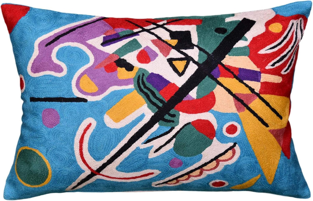 Lumbar Kandinsky Blue Abstract Pillow Cover Modern Throw Pillowcase Chair Cushion Contemporary