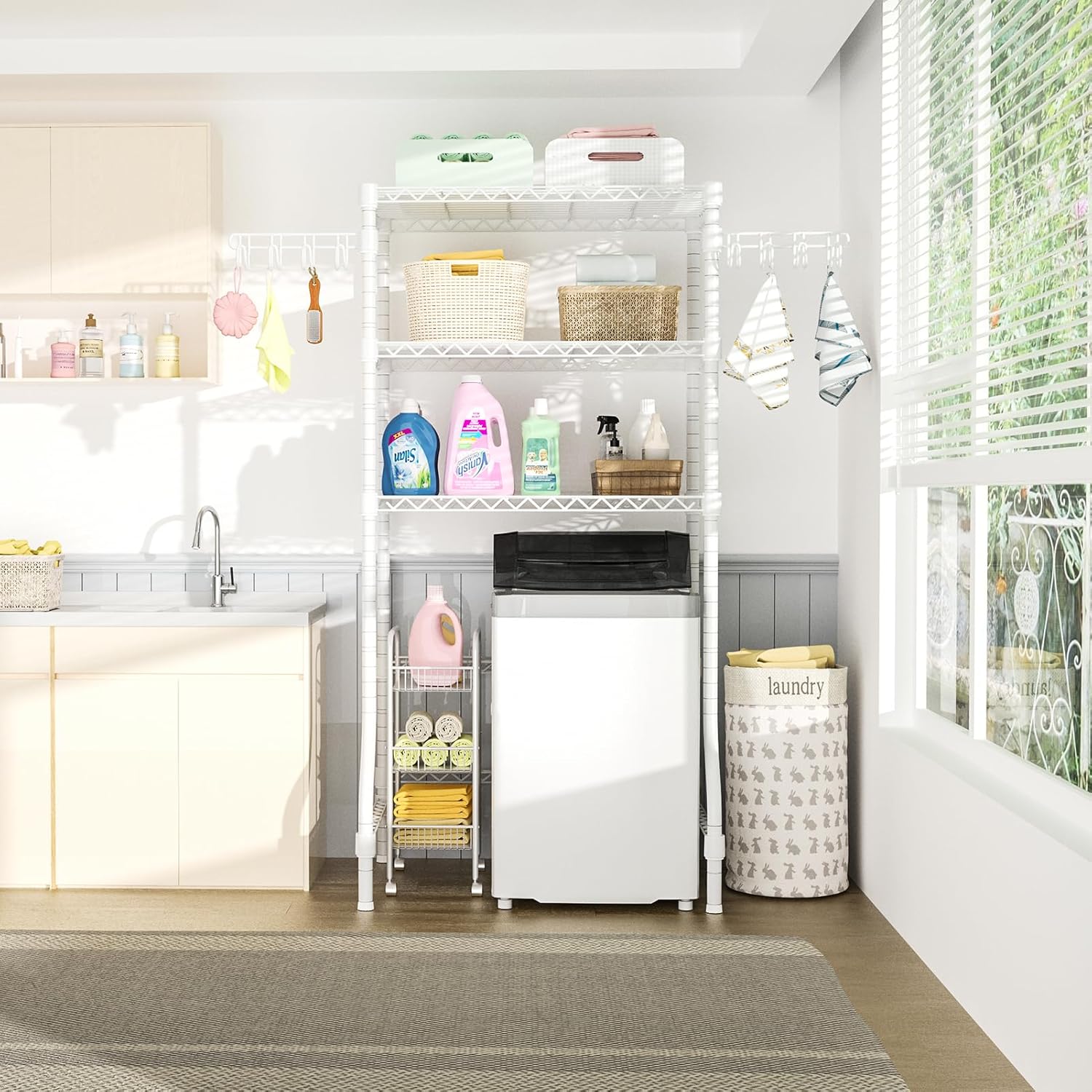 Ulif U8 Laundry Room Storage Organizer, Over The Washer and Dryer Storage Shelves for Laundry