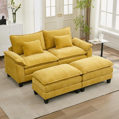 URRED Modular Sectional Sofa Comfy Cloud Couch, Modern Chenille Sofa Sleeper Deep Seat Couches with