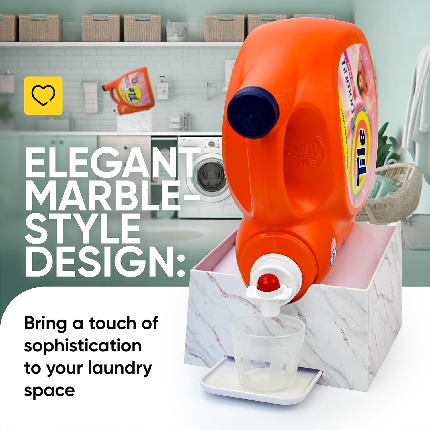 Skywin Laundry Room Organizer and Drip Tray - Soap Cup Storage for Liquid Detergent Containers