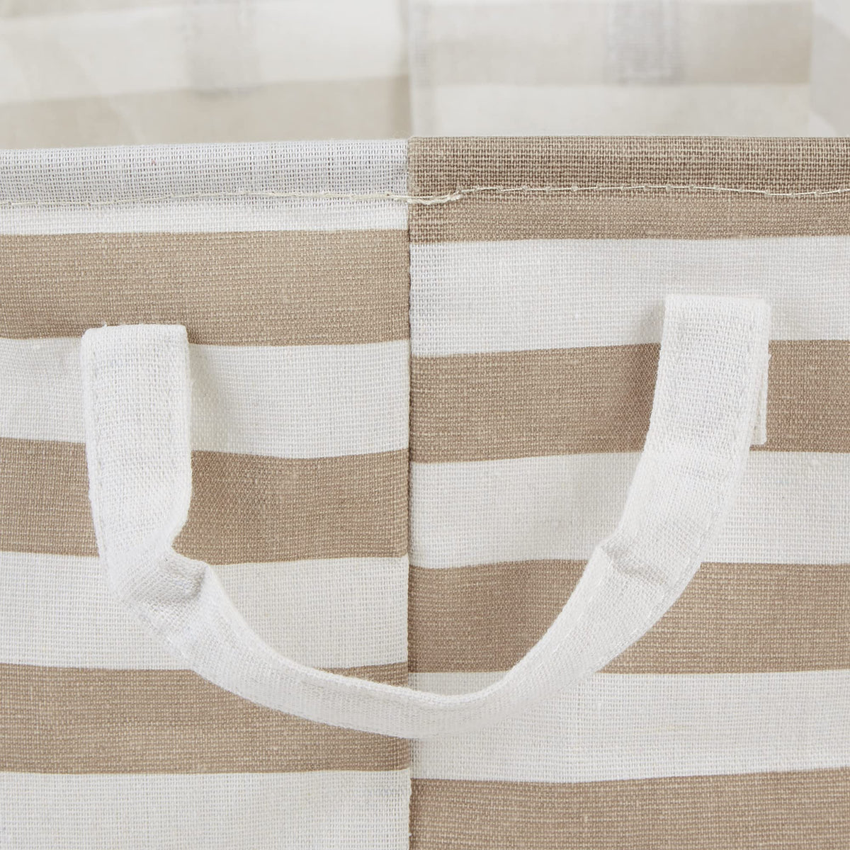 DII Laundry Storage Collection, PE Coated Collapsible Bin with Handles, Stone Stripe, Large Set