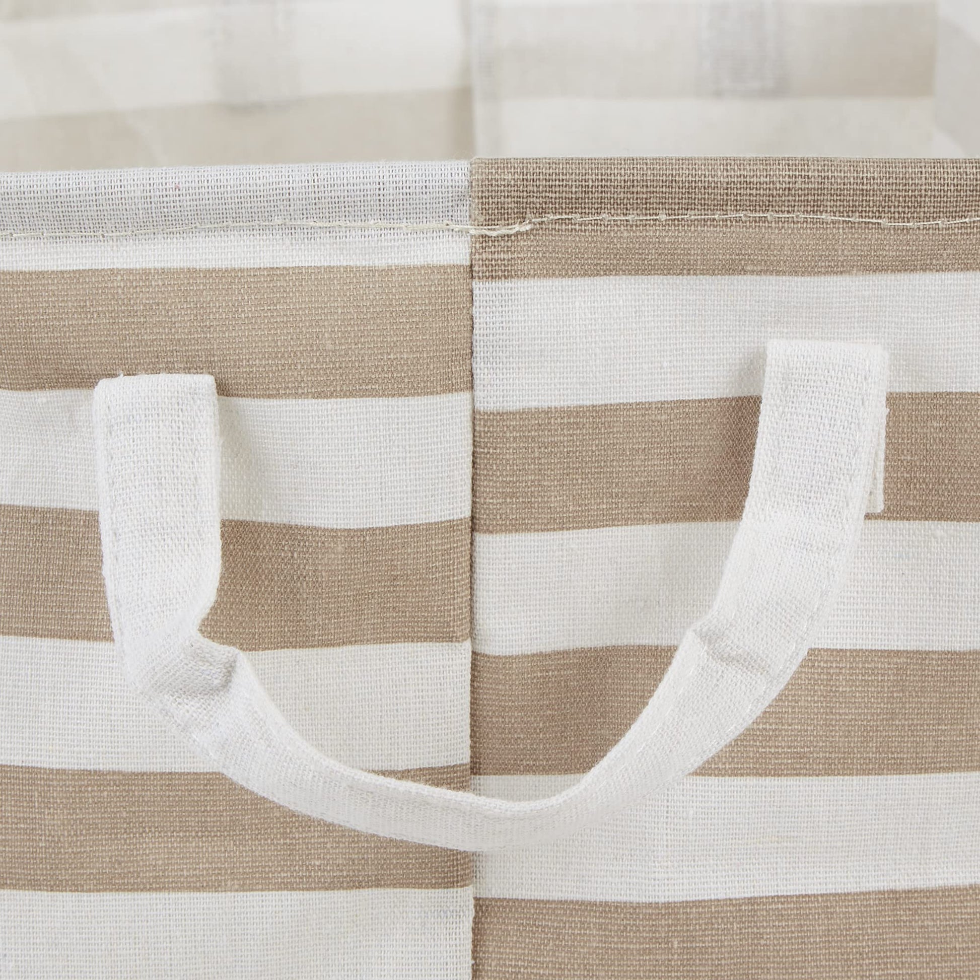 DII Laundry Storage Collection, PE Coated Collapsible Bin with Handles, Stone Stripe, Large Set