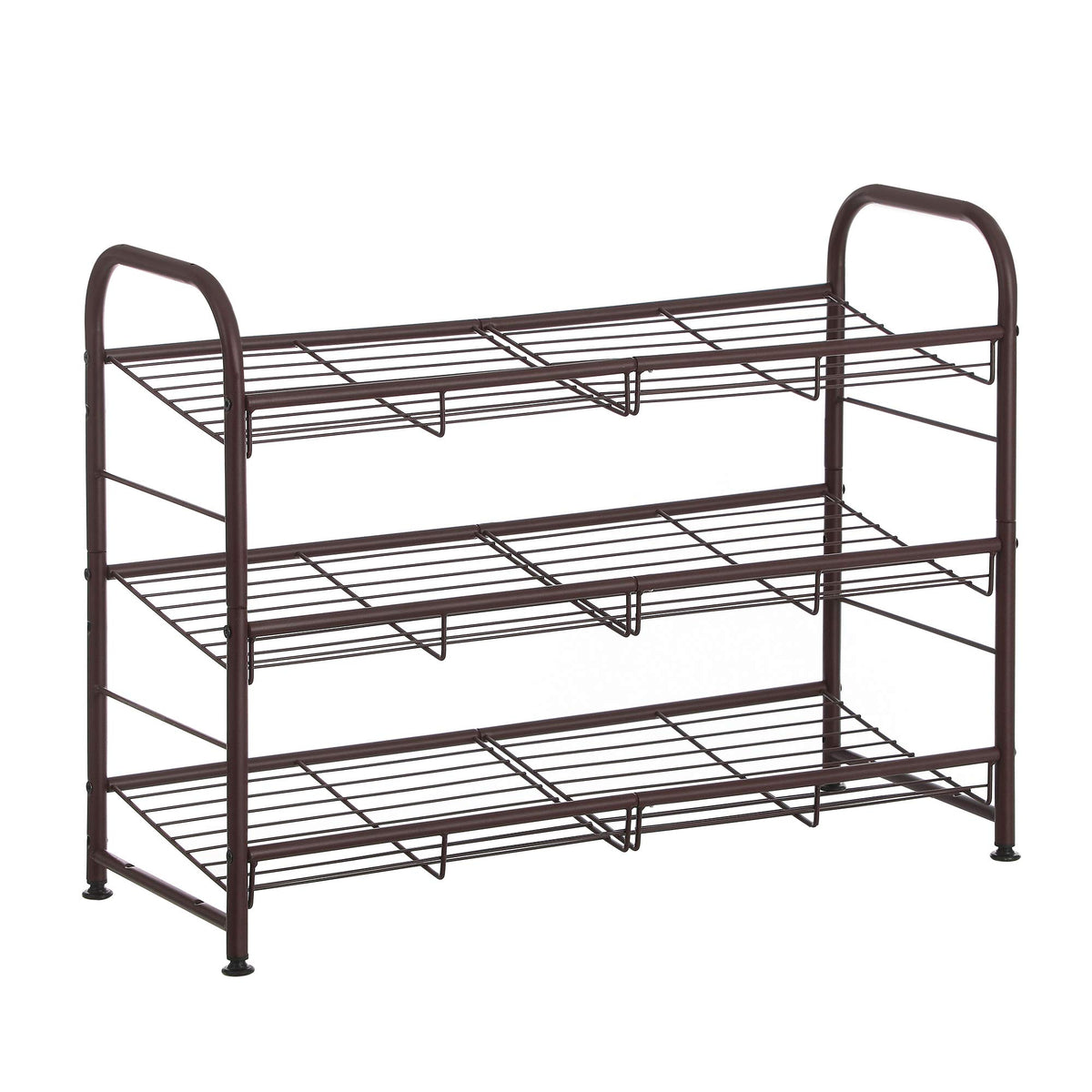 SONGMICS 3-Tier Stackable Metal Shoe Rack, Holds Up to 12 Pairs of Shoes