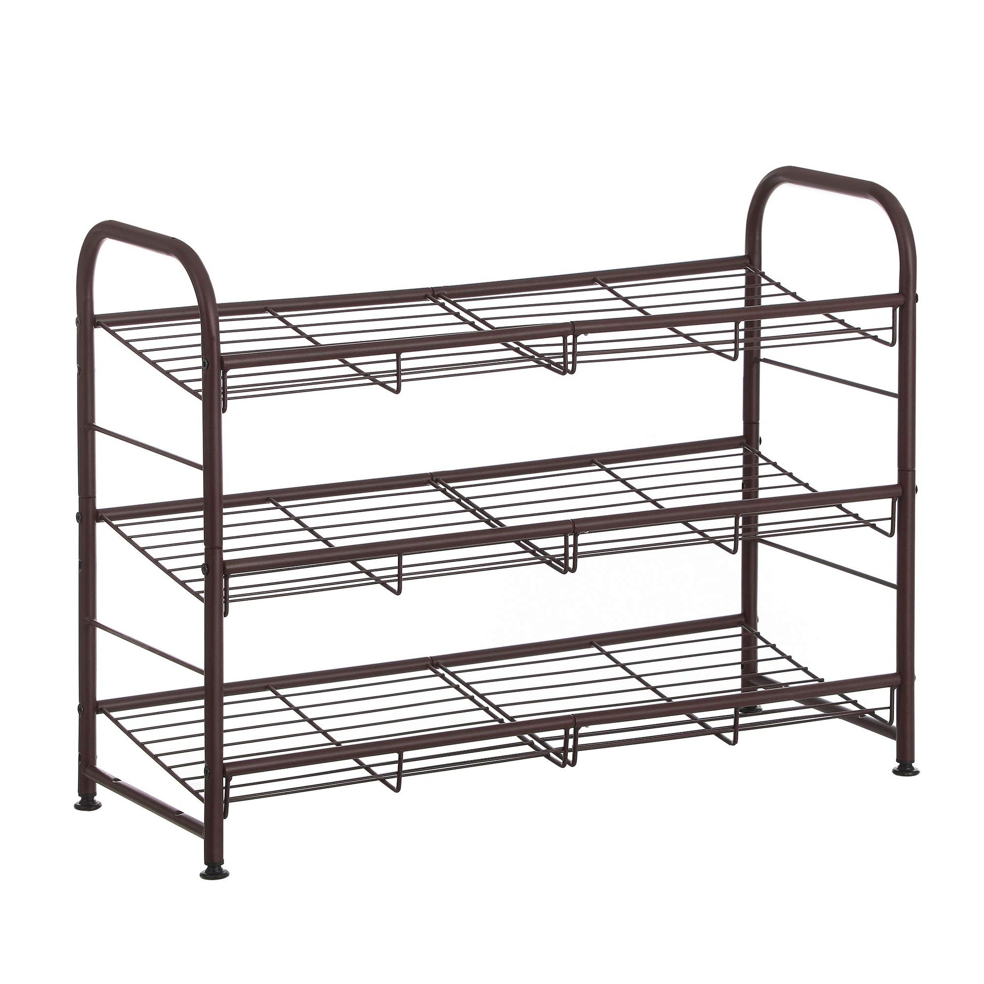 SONGMICS 3-Tier Stackable Metal Shoe Rack, Holds Up to 12 Pairs of Shoes