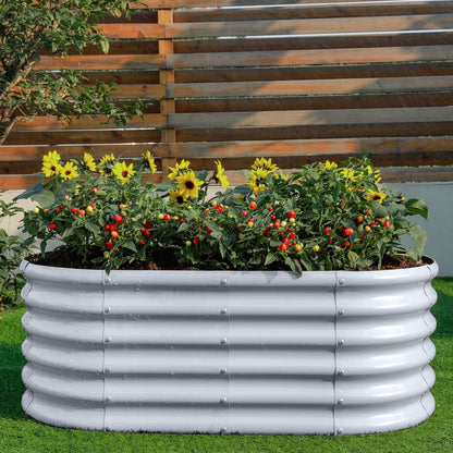 Land Guard 18“ Tall 4×2ft Galvanized Raised Garden Bed Kit, Galvanized Planter Garden Boxes