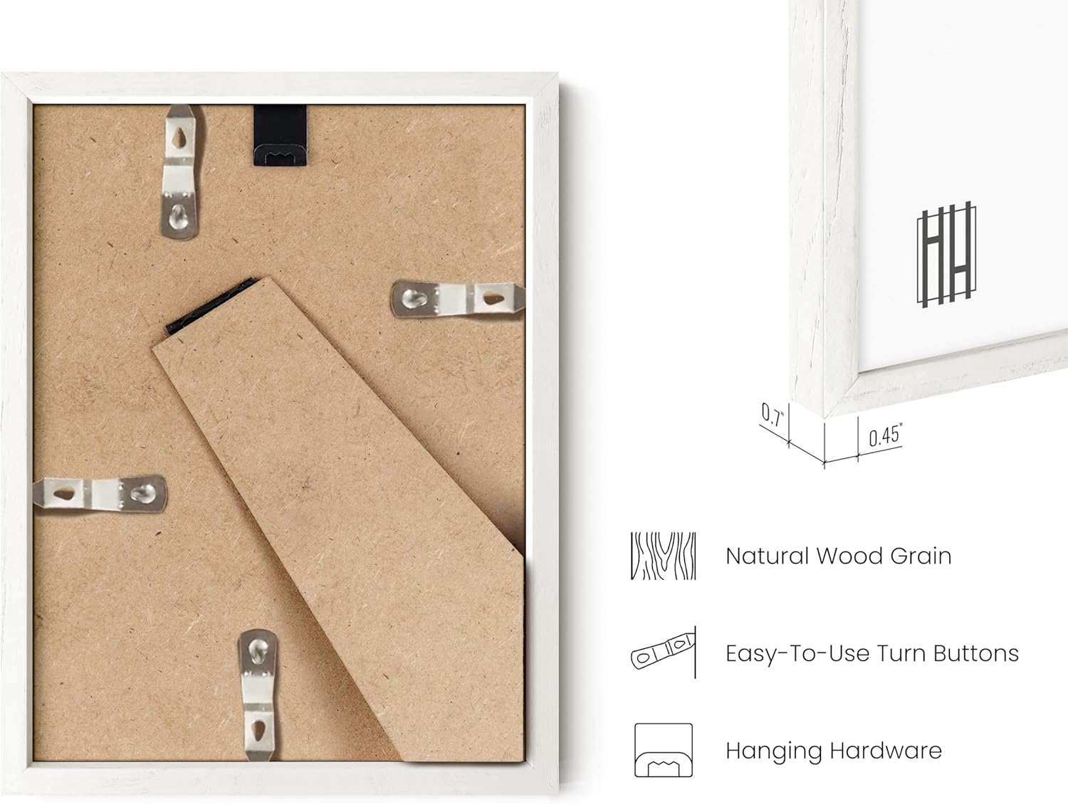 HAUS AND HUES 6x8 White Oak Wooden Picture Frame - Set of 3 6x8 Poster Frame - Premium Oak