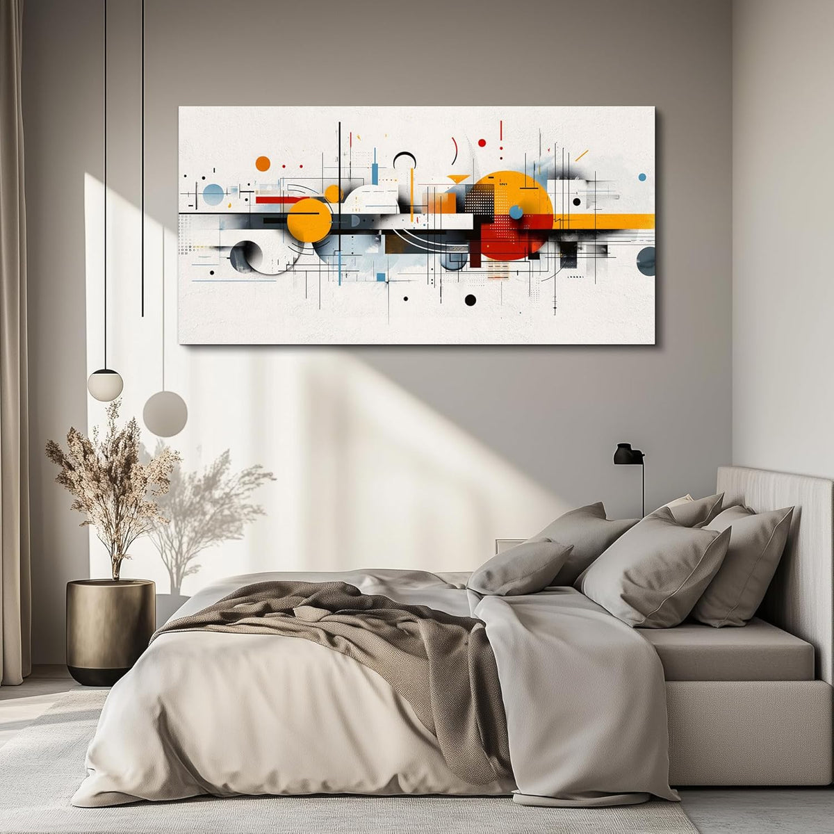 KELIYUAN Abstract Geometry Print Red Yellow Blue Minimalist Art Home Decor Abstract Modern Art