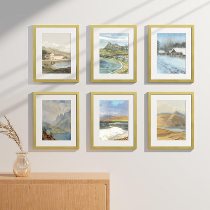 Vittanly 11x14 Picture Frames Set of 9, Shatter Resistant Plexiglass, Display 8x10 Pictures with