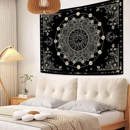 Lunerfex Sun and Moon Mandala Tapestry Boho Tapestry for Bedroom Black and White Tapestries Wall