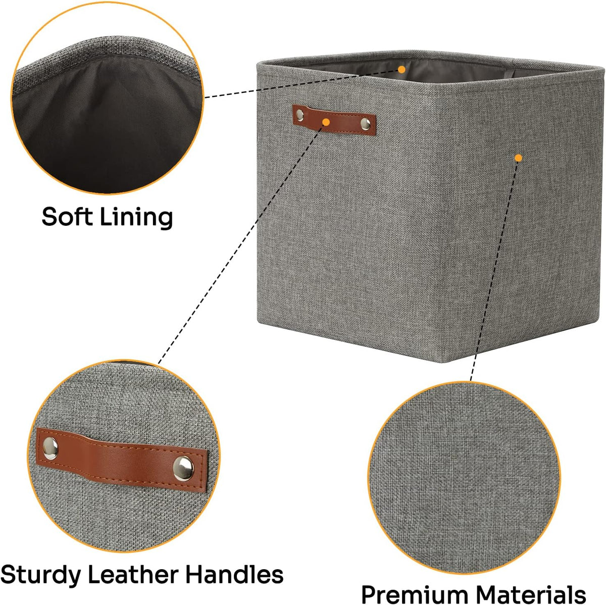 DULLEMELO Cube Storage Boxes,13 inch Fabric Baskets Closet Storage Bins for Home Organization and