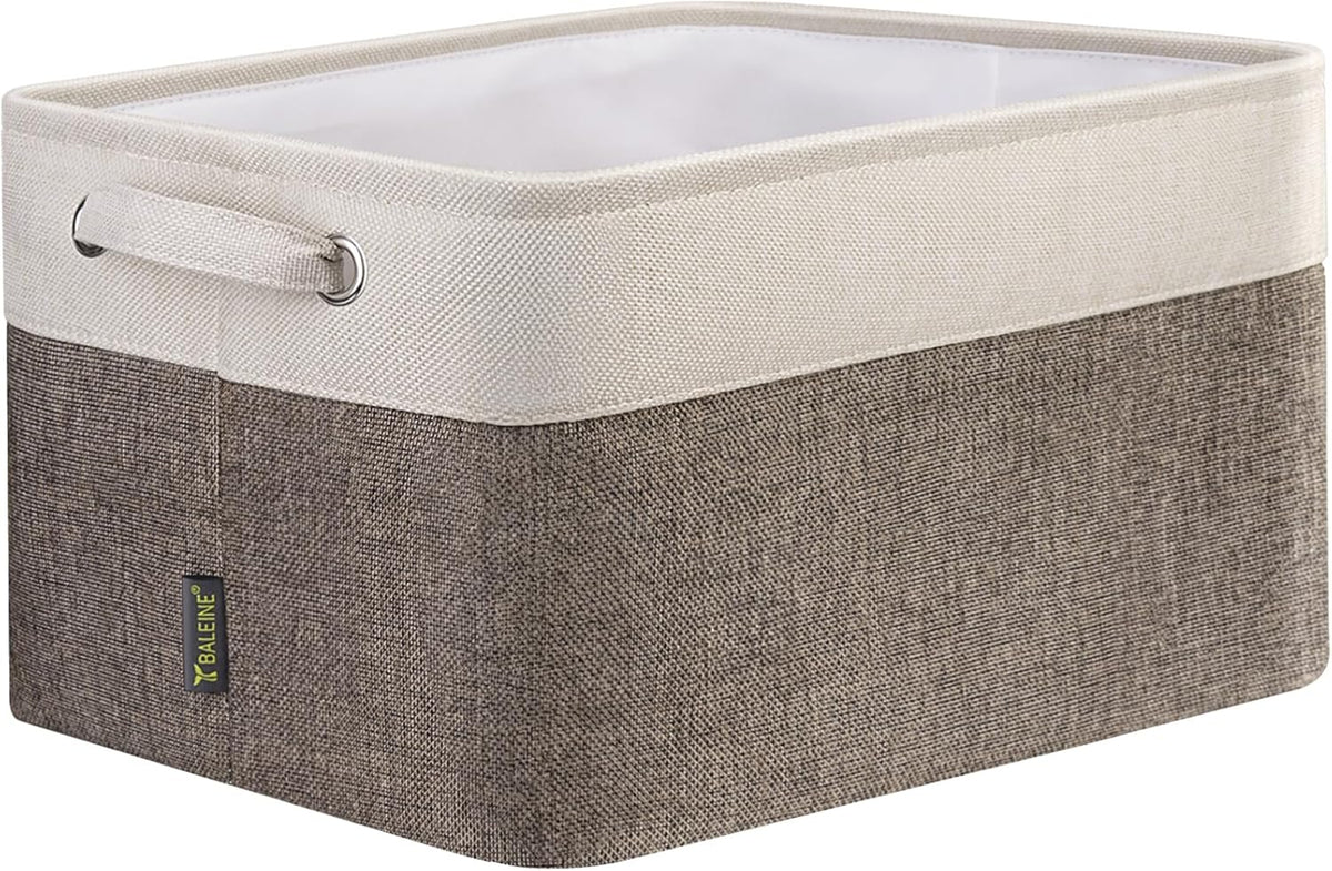 BALEINE 1 Pack Fabric Storage Bins for Shelves, Linen Storage Baskets for Organizing, Decorative