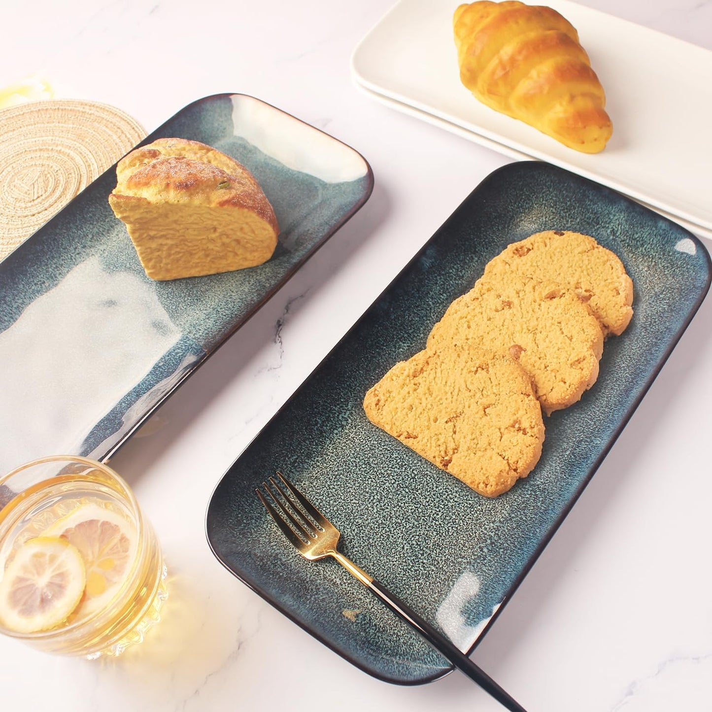 Serving Platters Set of 4, Rectangular Serving Plates, Serving Trays for Entertaining Party