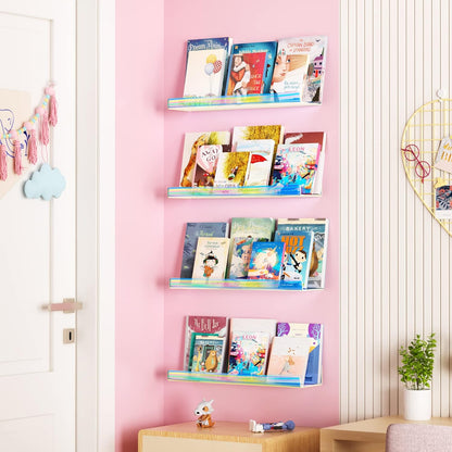 upsimples Acrylic Shelves for Wall Decor, 15" Display Shelf for Perfume, Skincare, Nail Polish