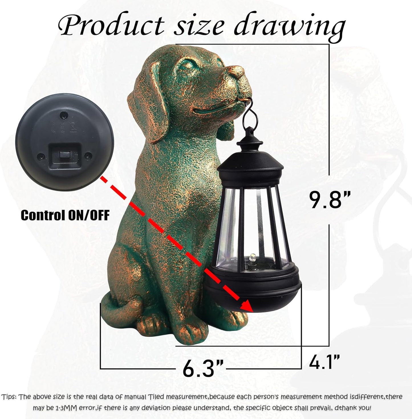 Dog Garden Statues with Solar Lantern Outdoor Decor-Dog Solar Figurines Lights Decorations for