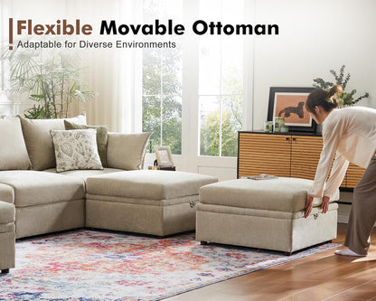 102.6" Modular Sectional Sofa, L Shaped Couch Set for Living Room, 3-Seater Comfy Cloud Couches