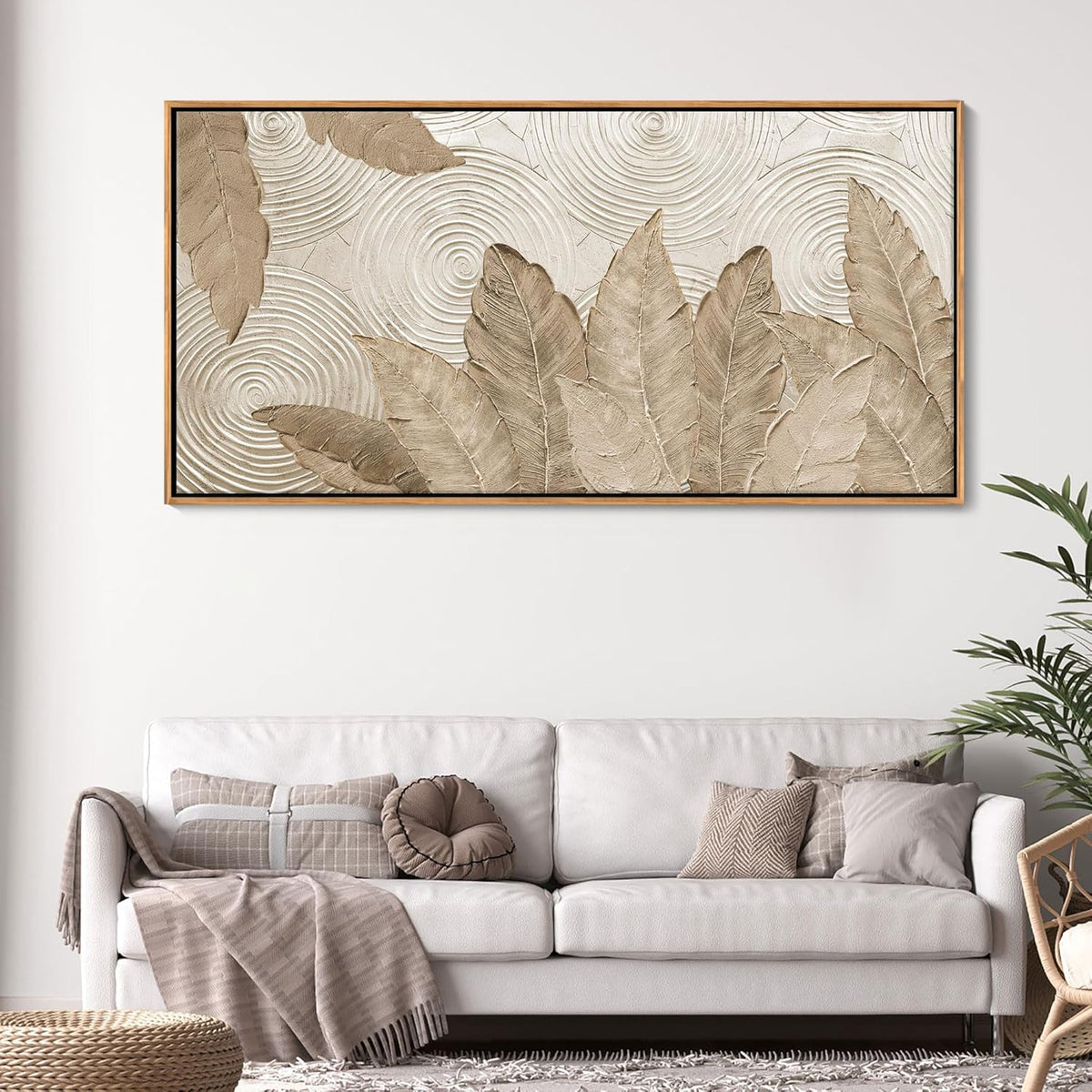 Minimalist & Modern Art for Bedroom Decor Framed Abstract Artwork for Walls Neutral & Contemporary