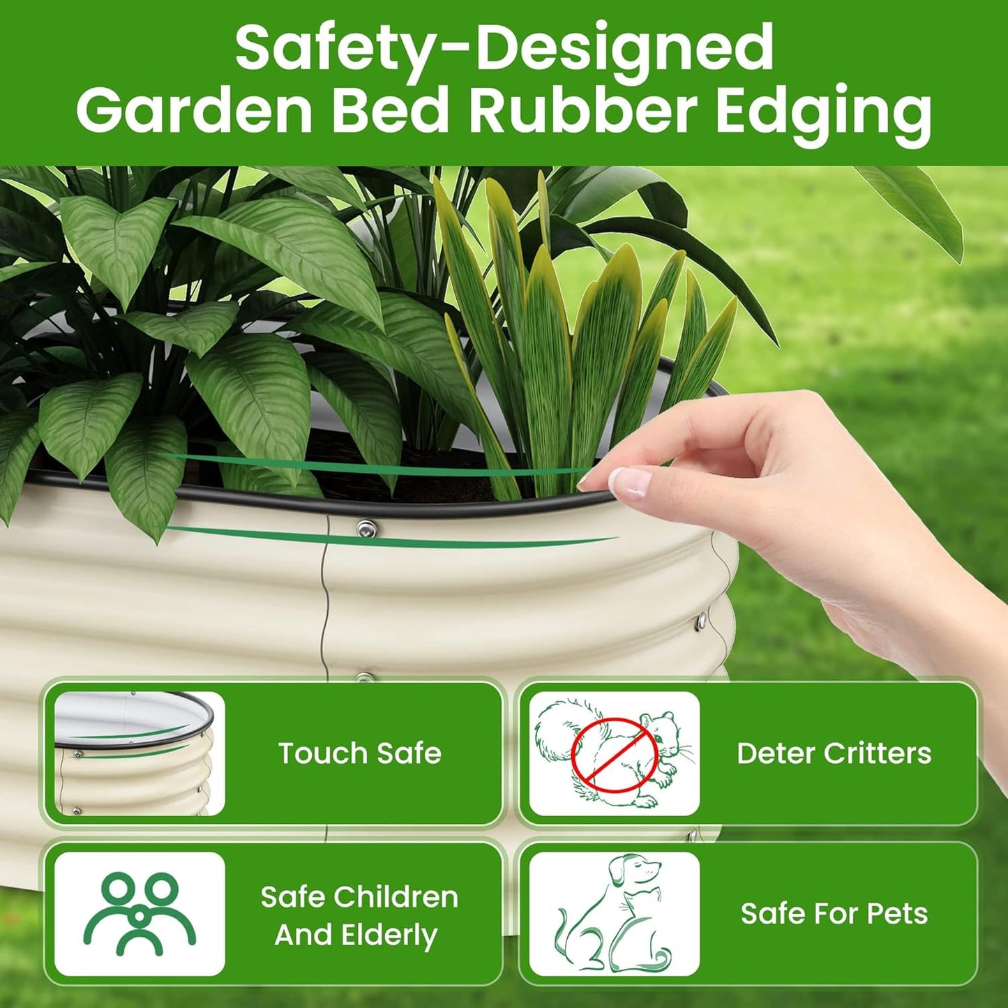 Raised Garden Beds 8 X 2 X 1.4Ft, Galvanized Raised Garden Beds Outdoor Planter Box for Vegetables