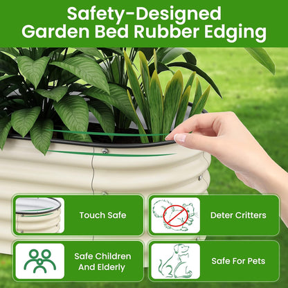 Raised Garden Beds 8 X 2 X 1.4Ft, Galvanized Raised Garden Beds Outdoor Planter Box for Vegetables