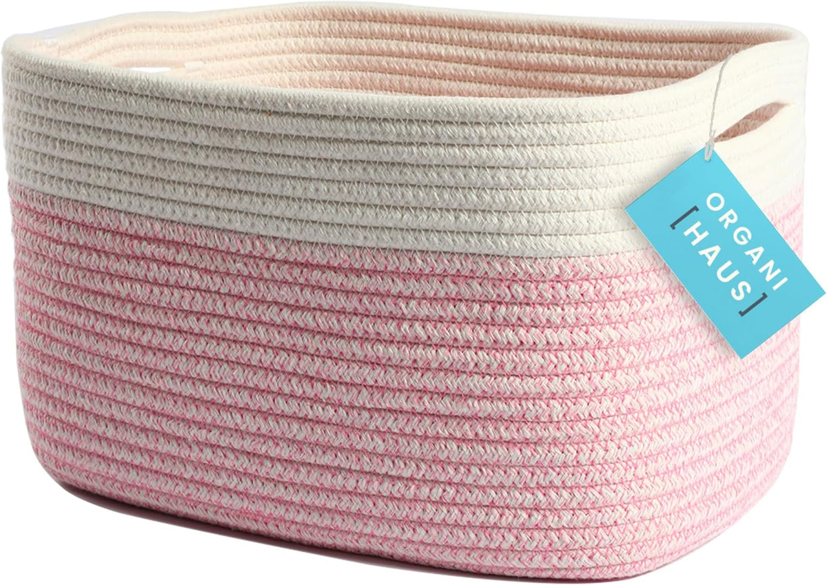 OrganiHaus Woven Storage Baskets for Organizing, Cotton Rope Organizer Bins for Shelves, Closet &