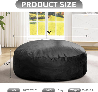 Hobestluk 6FT Bean Bag Chair Bean Bag Chairs for Adults Giant Bean Chairs with Velvet Cover, Memory