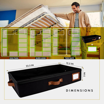 HOMELUX THEORY 2pc Under Bed Storage Containers, Bedroom Under the Bed Drawer Storage Organizer