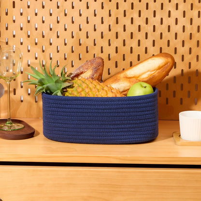 Small Storage Baskets for Organizing | Closet Organizer Bins | Shelf Toy Basket | Woven Rope