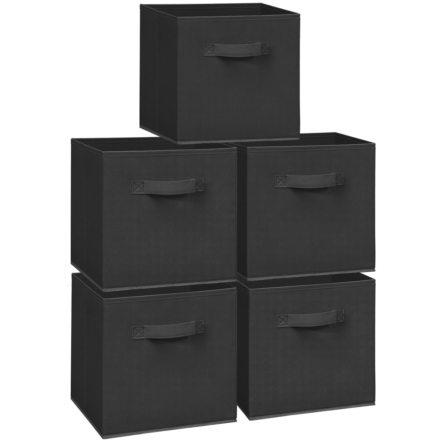 Easi 11 inch Cube Storage Bins, 5 Storage Cube Organizer, Collapsible Fabric storage cubes with