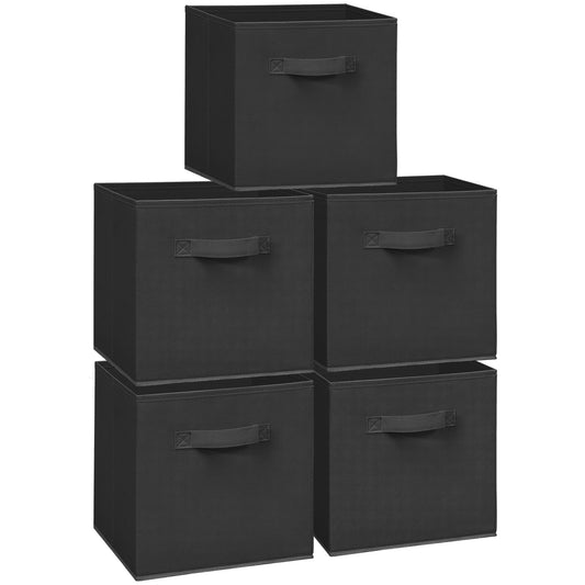 Easi 11 inch Cube Storage Bins, 5 Storage Cube Organizer, Collapsible Fabric storage cubes with