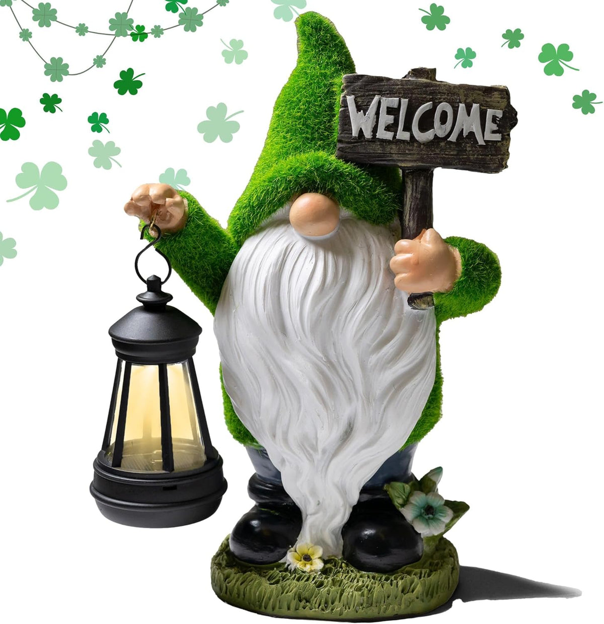 Garden Gnomes Outdoor with LED Solar Light - 11’’ Funny Gnome Decorations/ ornaments for