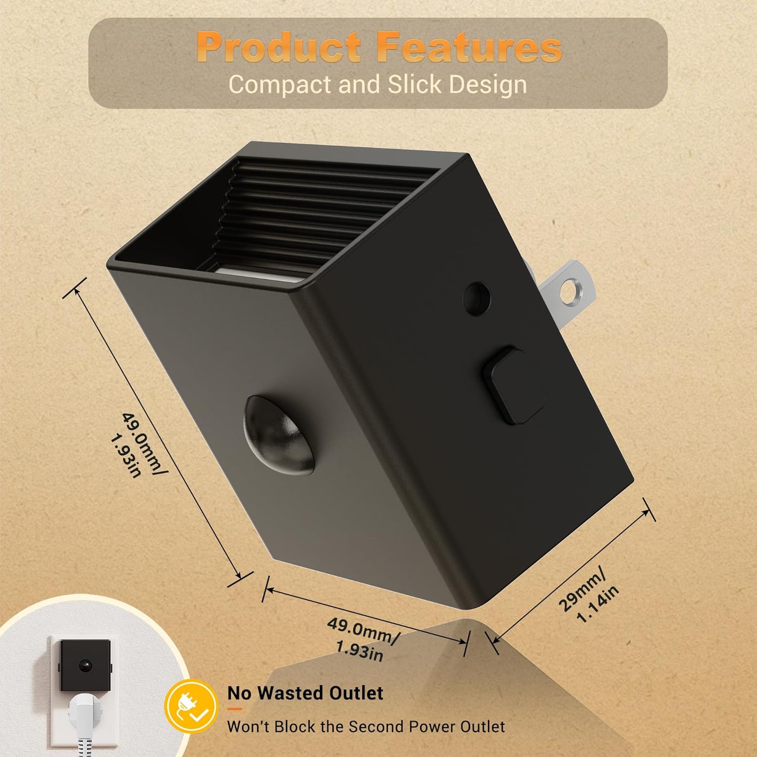 JandCase Motion Sensor Night Light, Night Lights Plug into Wall with Adjustable Brightness, Motion
