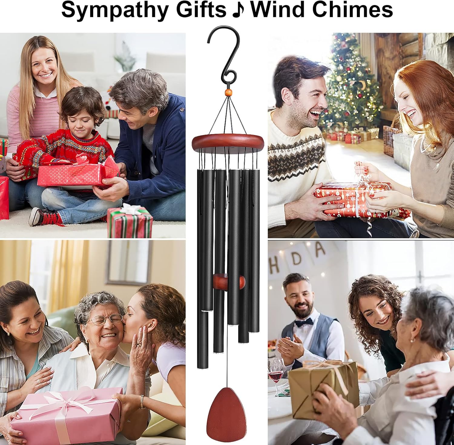 Large Aluminium Wind Chimes Outside, Soothing Melodic Memorial Sympathy Wind Chime, Suitable