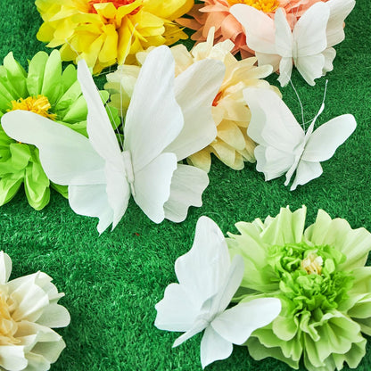 SUNBEAUTY Large Butterfly Party Decorations, 3D White Paper Butterflies Wedding Decoration, Hanging