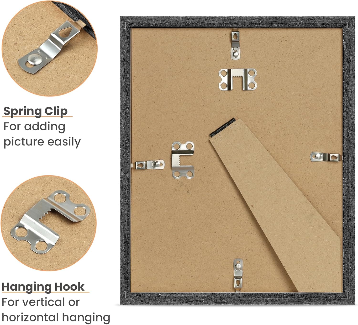 upsimples 8x10 Picture Frame, Natural Solid Wooden Picture Frames, Display 5x7 with Mat or 8 x 10