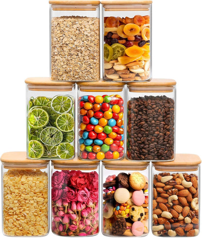 ComSaf 1.2 Qt Glass Storage Containers with Lids, Glass Jars with Lids, Clear Food Storage Jar